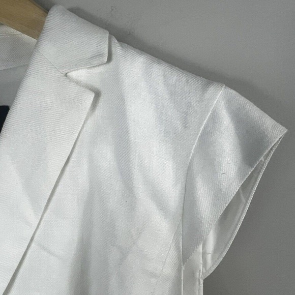 J Crew White Faux Wrap Linen Blend Dress size 2 Belted - Picture 4 of 13